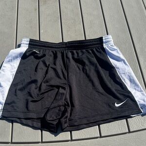Nike Women's Black and White Athletic Shorts